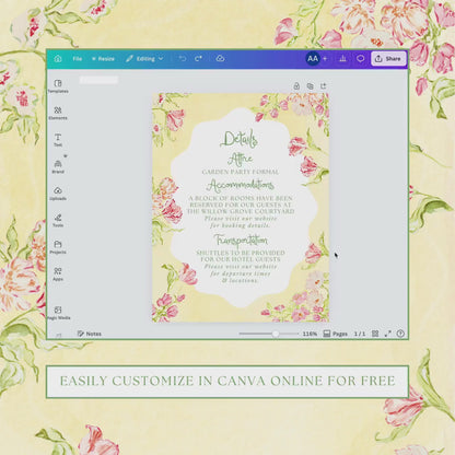 Whimsical Garden Wedding Invitation Suite Template