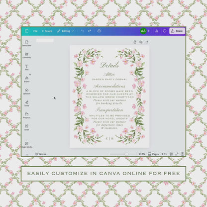 Watercolor Trellis Wedding Template Bundle