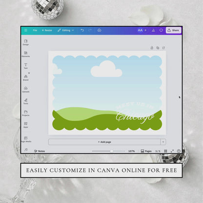 Scalloped Save the Date Postcard Template