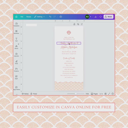 Whimsical Beach Wedding Program Template