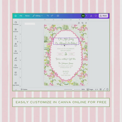 Mahjong Birthday Invitation Template