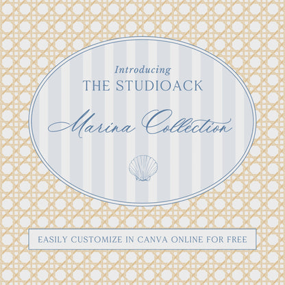 Coastal Striped Wedding Bar Menu Template