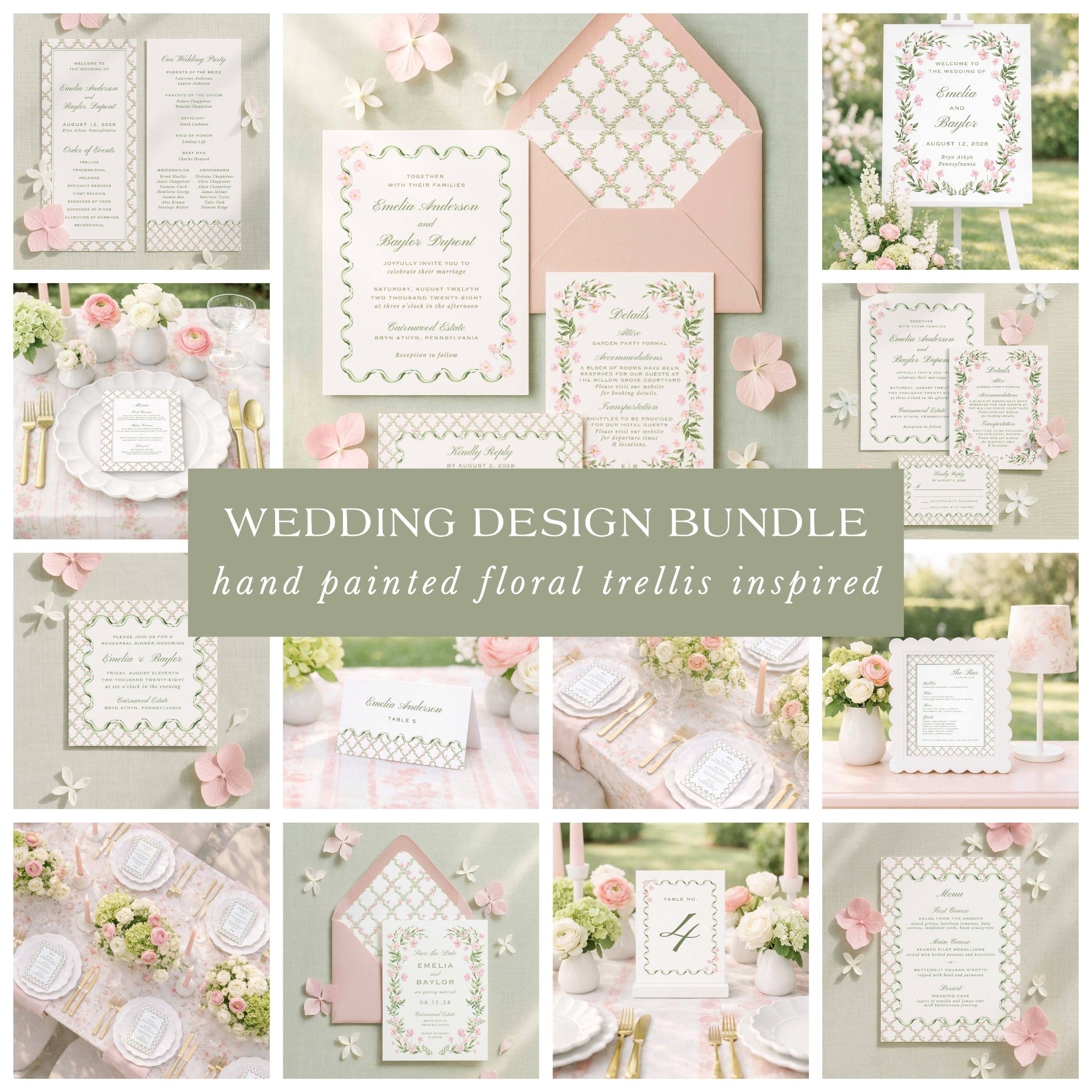 Treillage wedding design bundle collection image