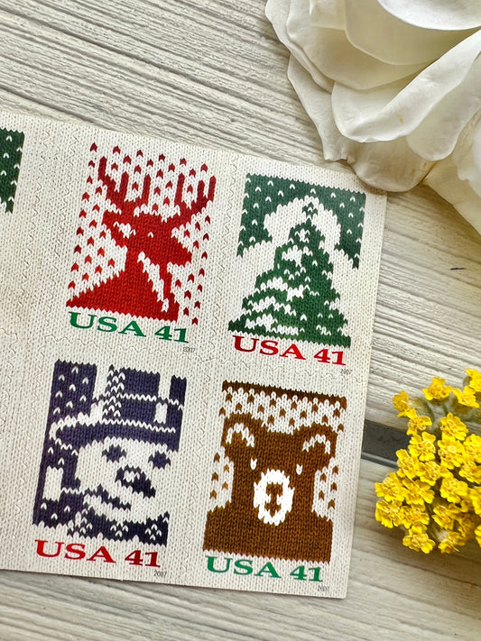 20 Holiday Knits Christmas Stamps - Christmas Sweater stamps for Mailing from 2007