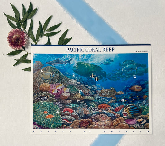 Full Sheet of Pacific Coral Reef Stamps - 2003 Ocean/Sea/Beach Stamps - Additional Ounce Postage