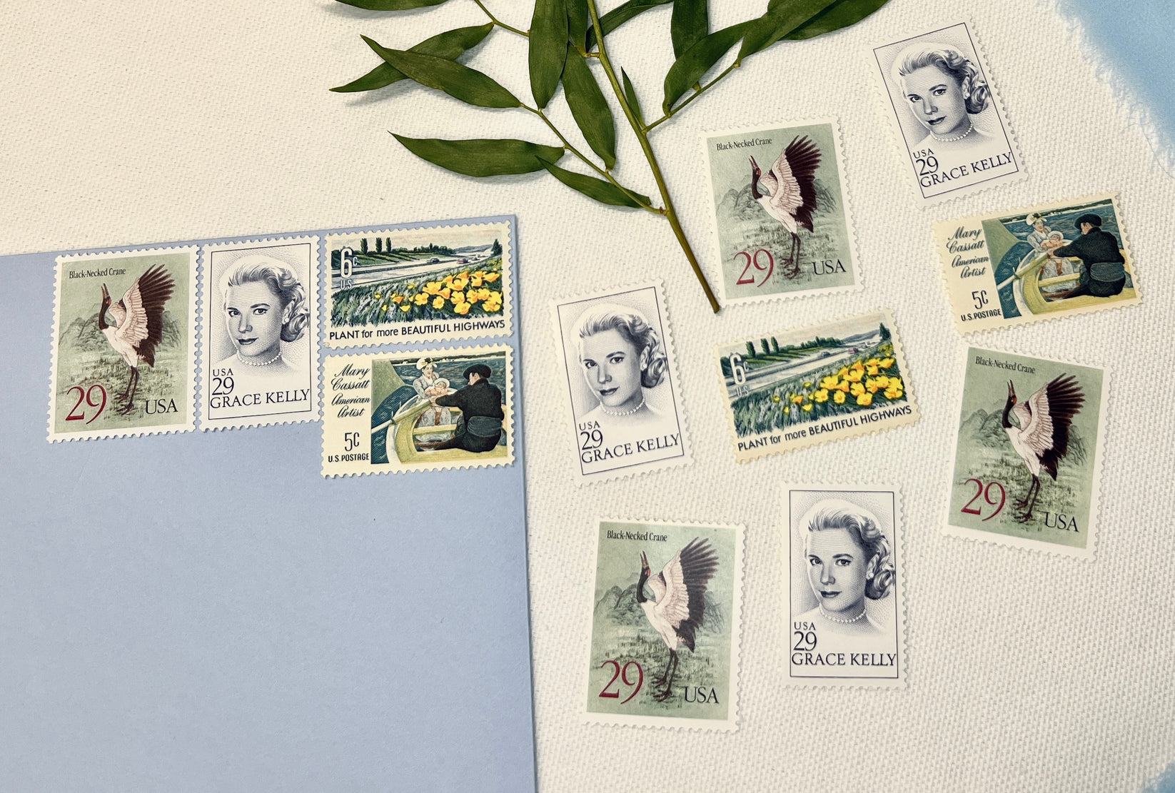 Light Blue Postage Stamp Set - Curated Blue/Teal/Turquoise USPS Stamps ...