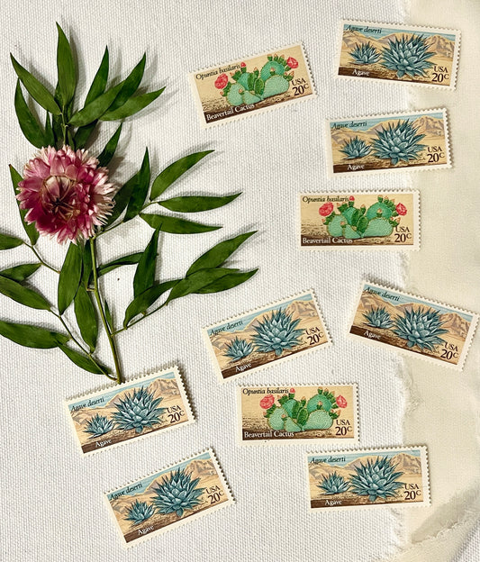 10 Vintage Succulent Postage Stamps - 1981 Desert Plants - Cactus