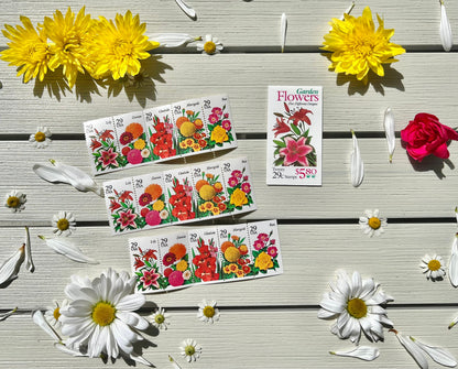 Vintage Floral Wedding Postage Stamps - Garden Flowers USPS Stamps - Spring or Summer Invitations