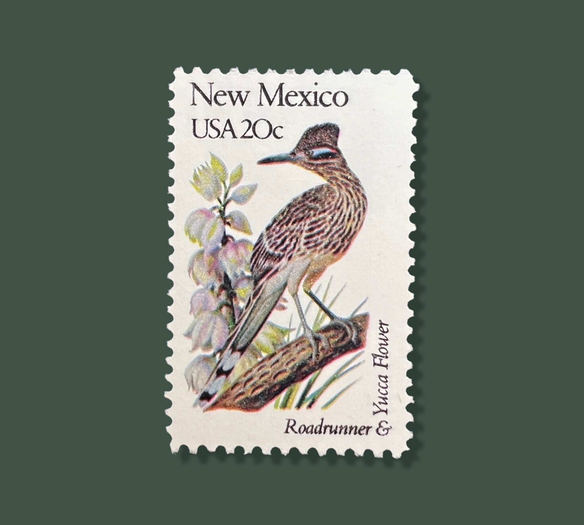 25 Vintage New Mexico State Flower & Bird Stamps - Albuquerque/Las Cruces  USPS Stamp - Yucca Flower Postage Stamp