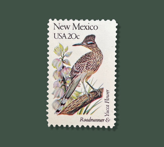 25 Vintage New Mexico State Flower & Bird Stamps - Albuquerque/Las Cruces USPS Stamp - Yucca Flower Postage Stamp