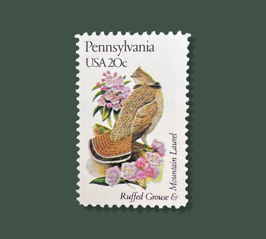 25 Vintage Pennsylvania State Flower & Bird Stamps - Pittsburg/Philadelphia/York USPS Stamp - Mountain Laurel